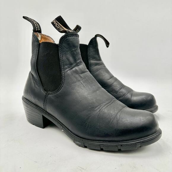 Blundstone Heeled Classic Black Chelsea Boots Leather Women’s 7 - Picture 1 of 9